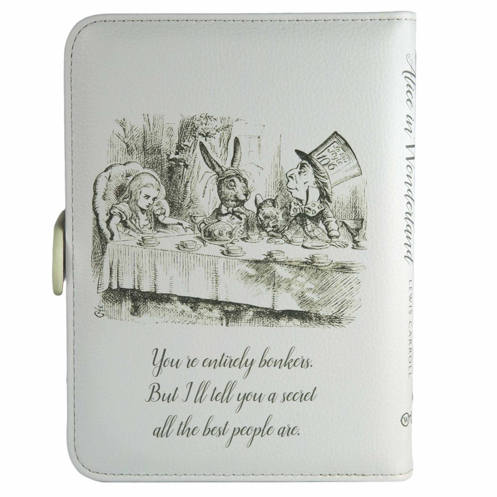Alice in Wonderland Kindle Case, by Lewis Carroll: Sir John Tenniel’s Illustrations by Well Read Co. - Back View, Clasp Open