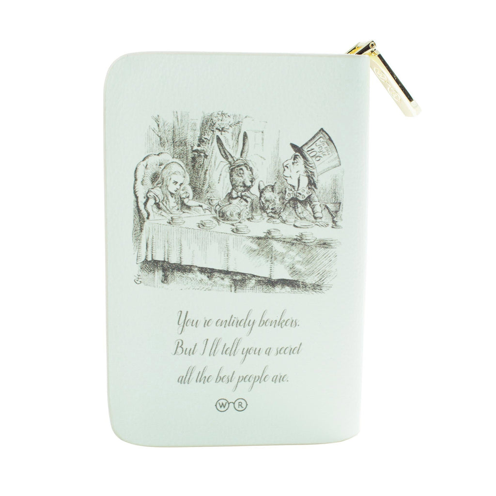 Alice's Adventures in Wonderland Green Wallet Purse by Lewis Carroll featuring Alice and Cheshire Cat design, by Well Read Co. - Back
