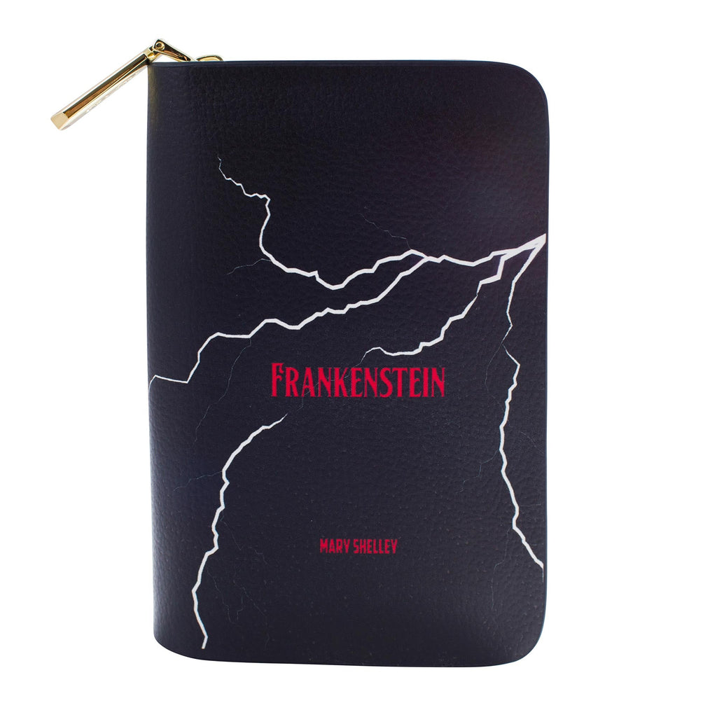 Frankenstein White Wallet Purse by Mary Shelley featuring Lightning design, by Well Read Co. - Front