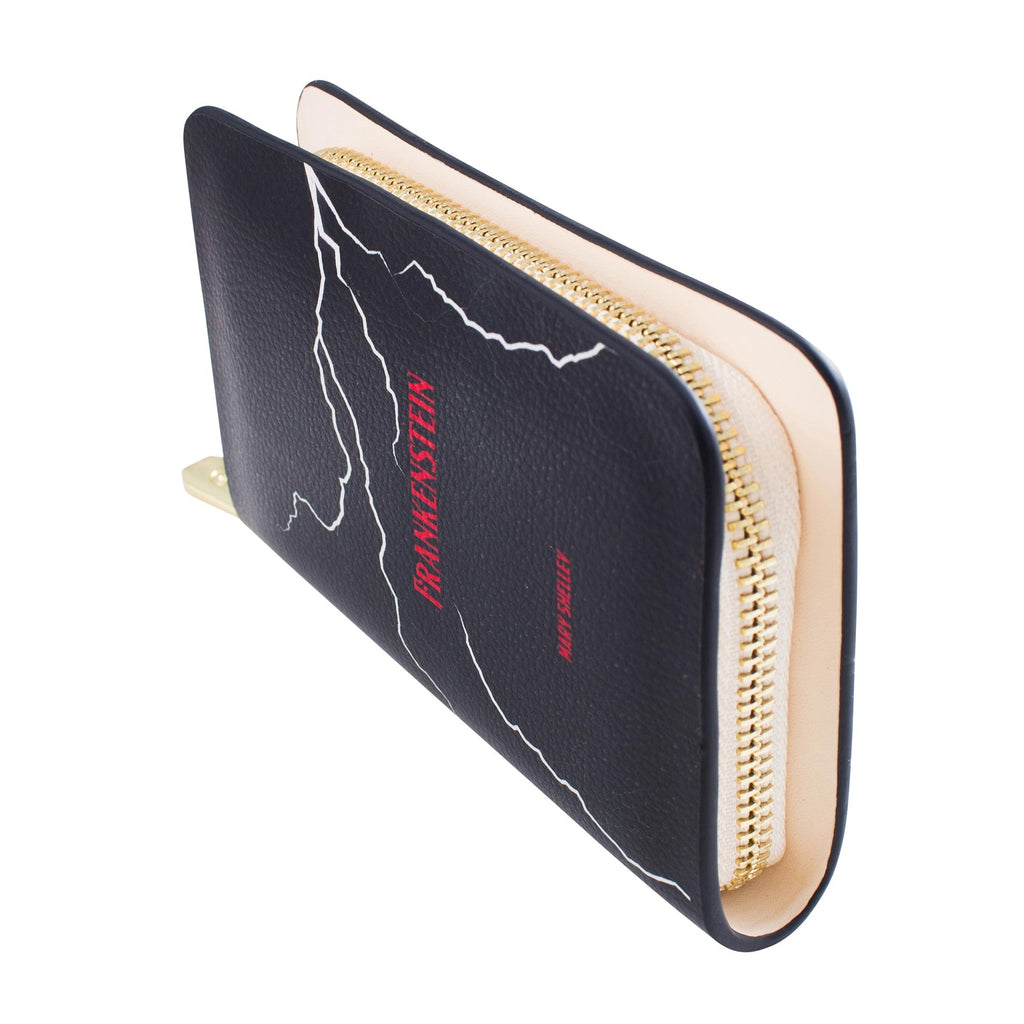 Frankenstein White Wallet Purse by Mary Shelley featuring Lightning design, by Well Read Co. - Side