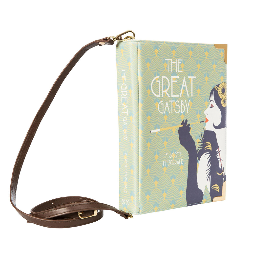 The Great Gatsby Yellow and Green Handbag by F. Scott Fitzgerald featuring Flapper Woman design, by Well Read Co. - Side