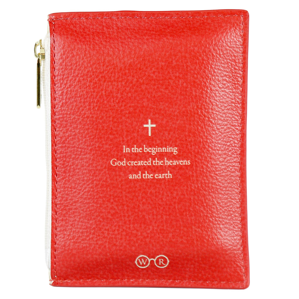 The Holy Bible Red Coin Purse by Well Read Co. featuring Stained-Glass Window design - Back