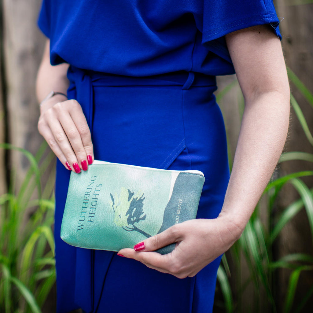 Wuthering Heights Green Pouch Purse by Emily Brontë featuring Lonesome Tree design, by Well Read Co. - Opened Zipper