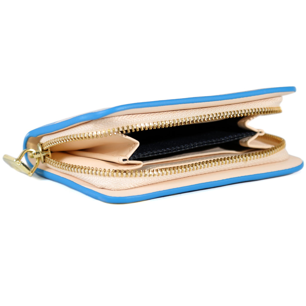 The Little Prince Blue Zip Around Wallet by Antoine de Saint-Exupéry featuring Little Prince on his Home Planet design, by Well Read Co. - Opened Zipper