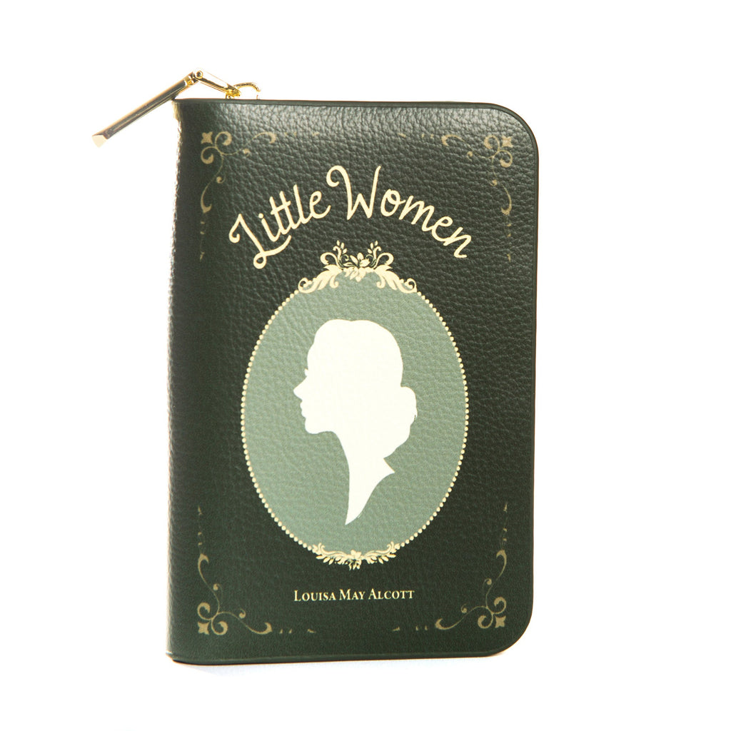 Little Women Green Wallet Purse by Louisa May Alcott featuring Young Woman Profile, by Well Read Co. - Front