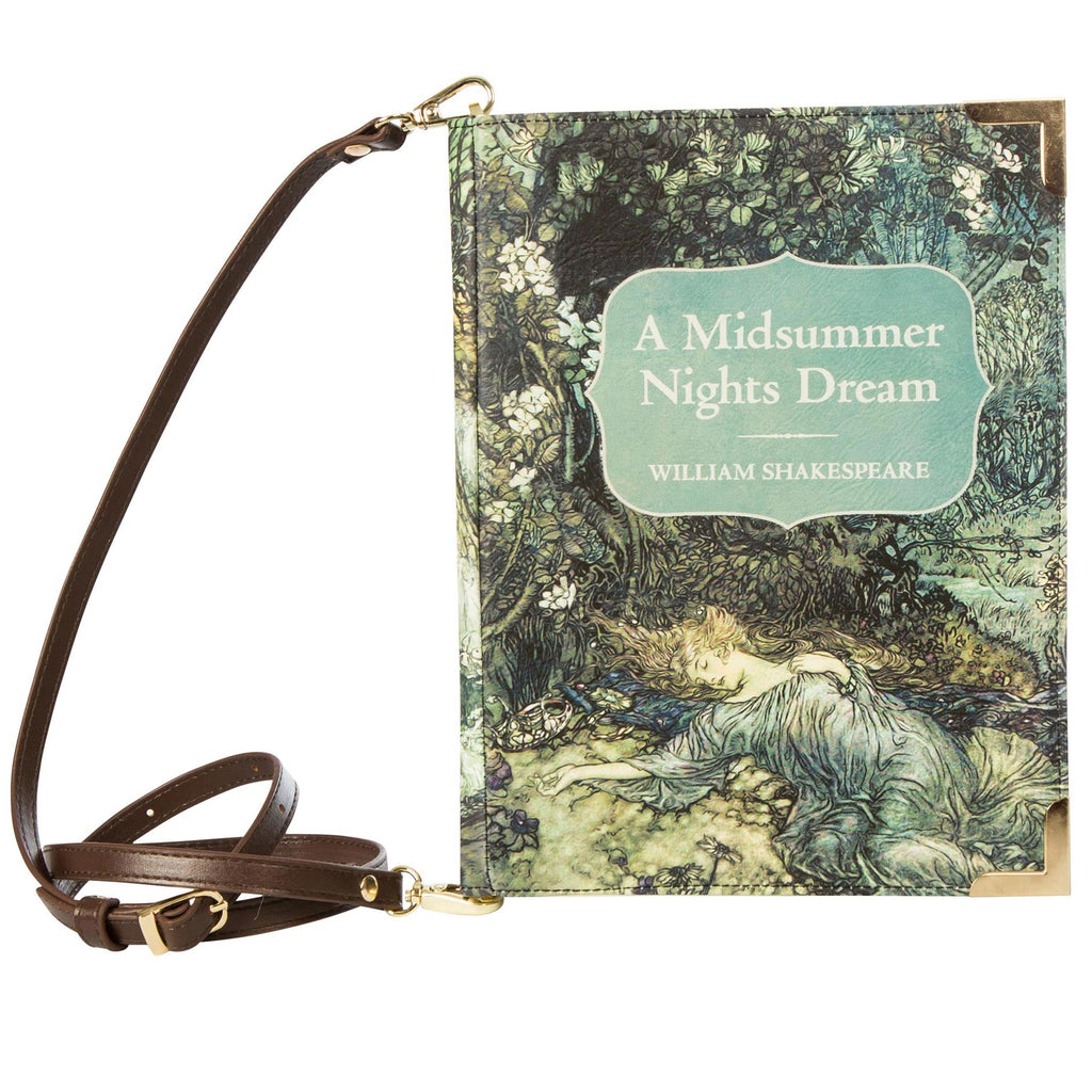 A Midsummer Night's Dream Green Handbag by William Shakespeare featuring Arthur Rackham's Painting, by Well Read Co. - Front