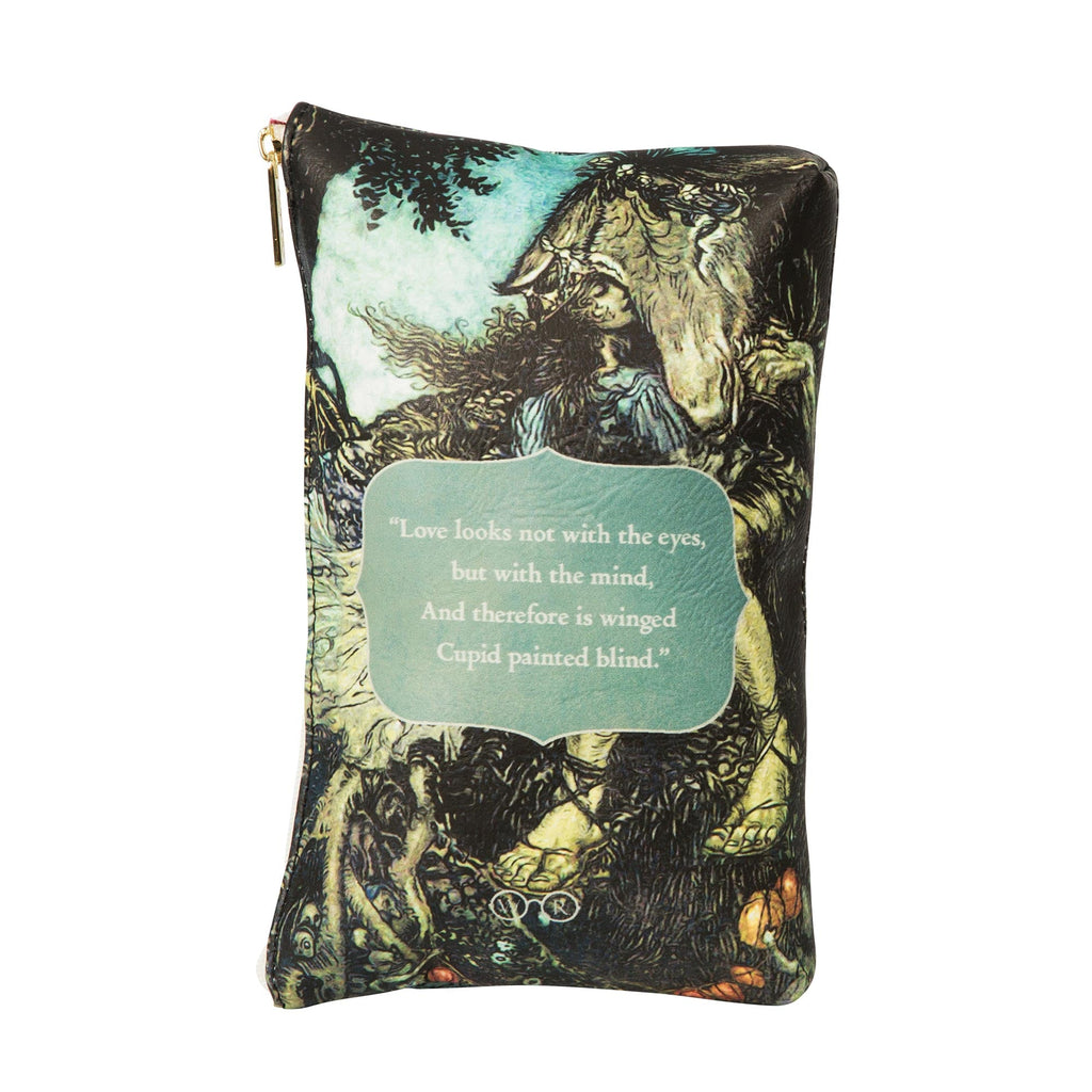 A Midsummer Night's Dream Green Purse by William Shakespeare featuring Sleeping Tatiana design, by Well Read Co. - Front