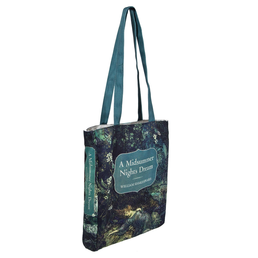 A Midsummer Night's Dream Polyester Tote Bag by William Shakespeare featuring Sleeping Tatiana design, by Well Read Co. - Side