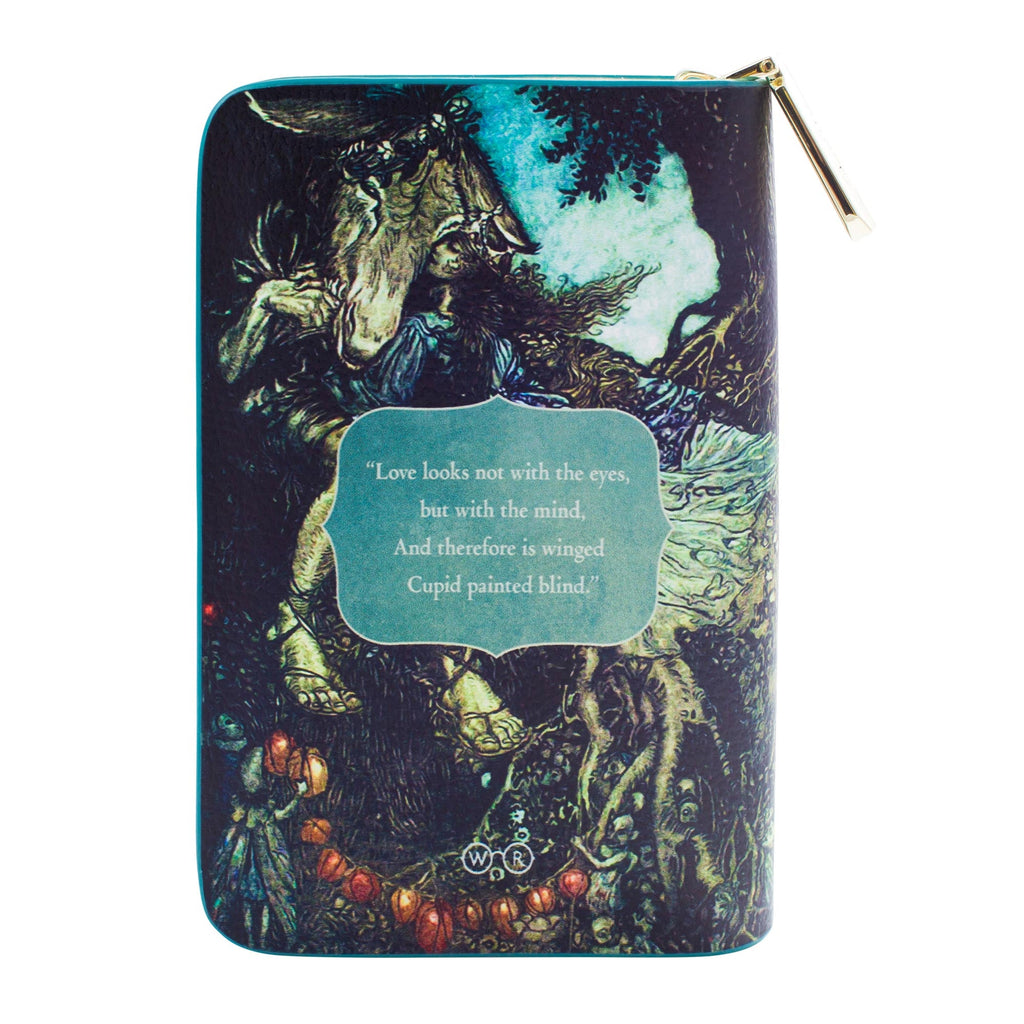 A Midsummer Night's Dream Green Wallet Purse by William Shakespeare featuring Tatiana and Cupid design, by Well Read Co. - Back
