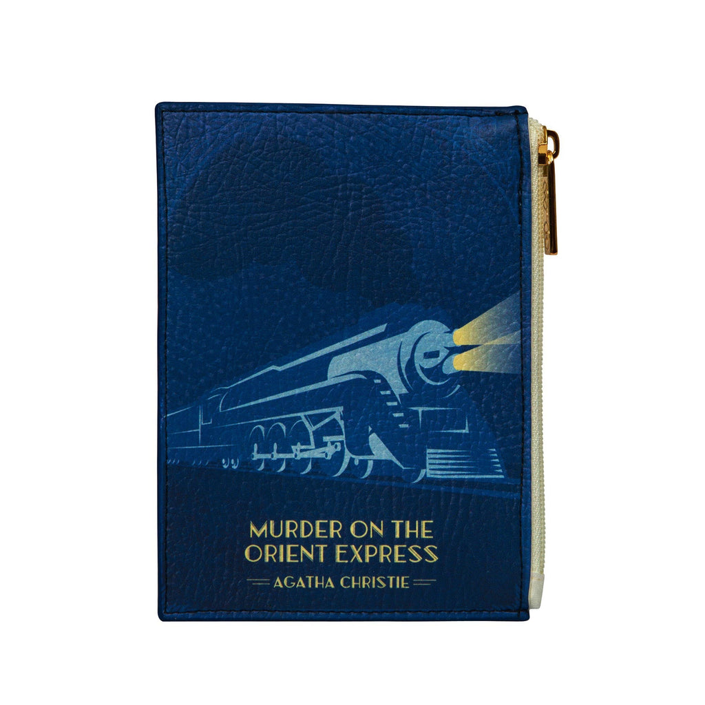 The Murder on the Orient Express Blue Coin Purse by Agatha Christie featuring Steam Train design, by Well Read Co. - Front