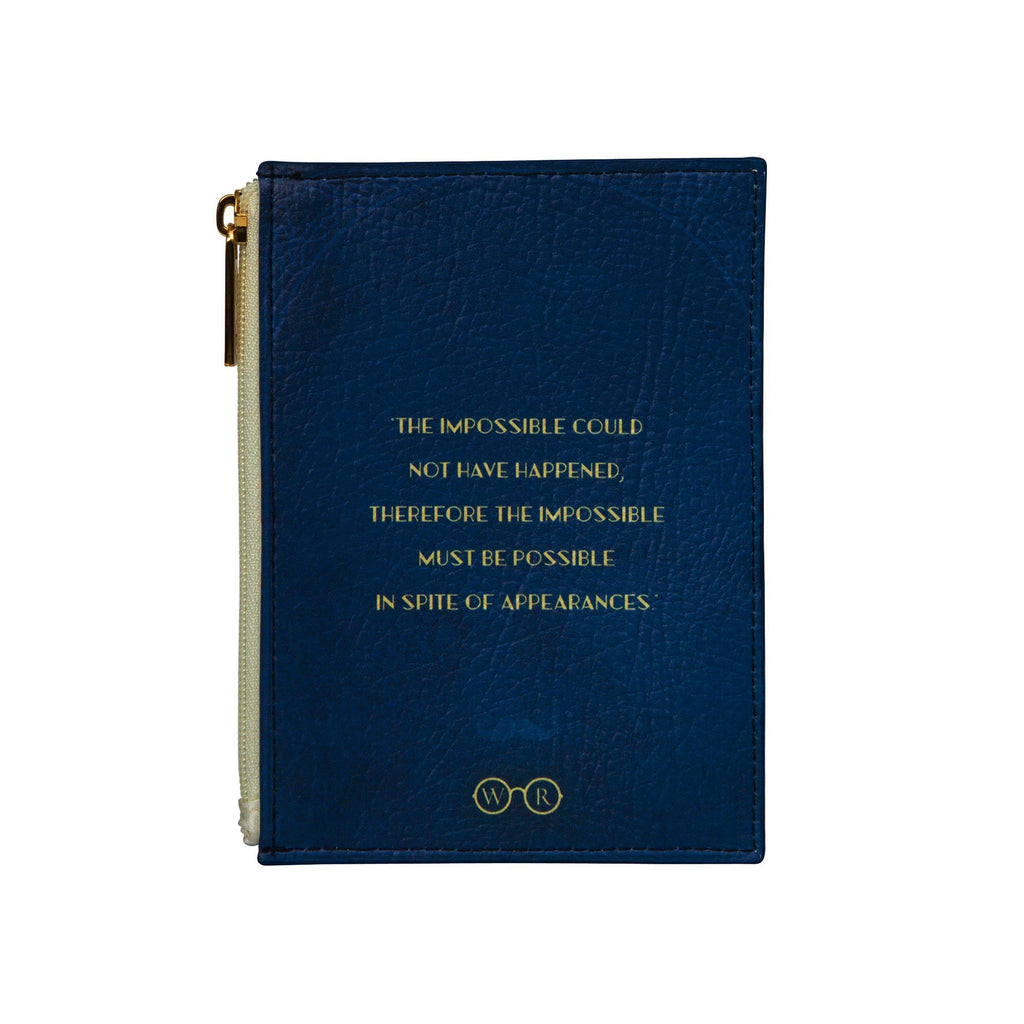 The Murder on the Orient Express Blue Coin Purse by Agatha Christie featuring Steam Train design, by Well Read Co. - Back