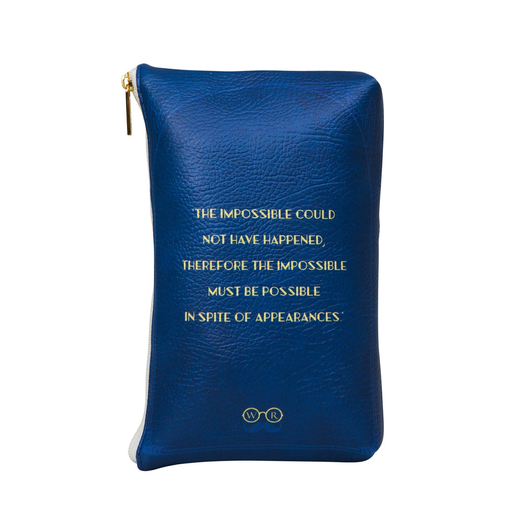 The Murder on the Orient Express Blue Pouch Purse by Agatha Christie featuring Steam Train design, by Well Read Co. - Back