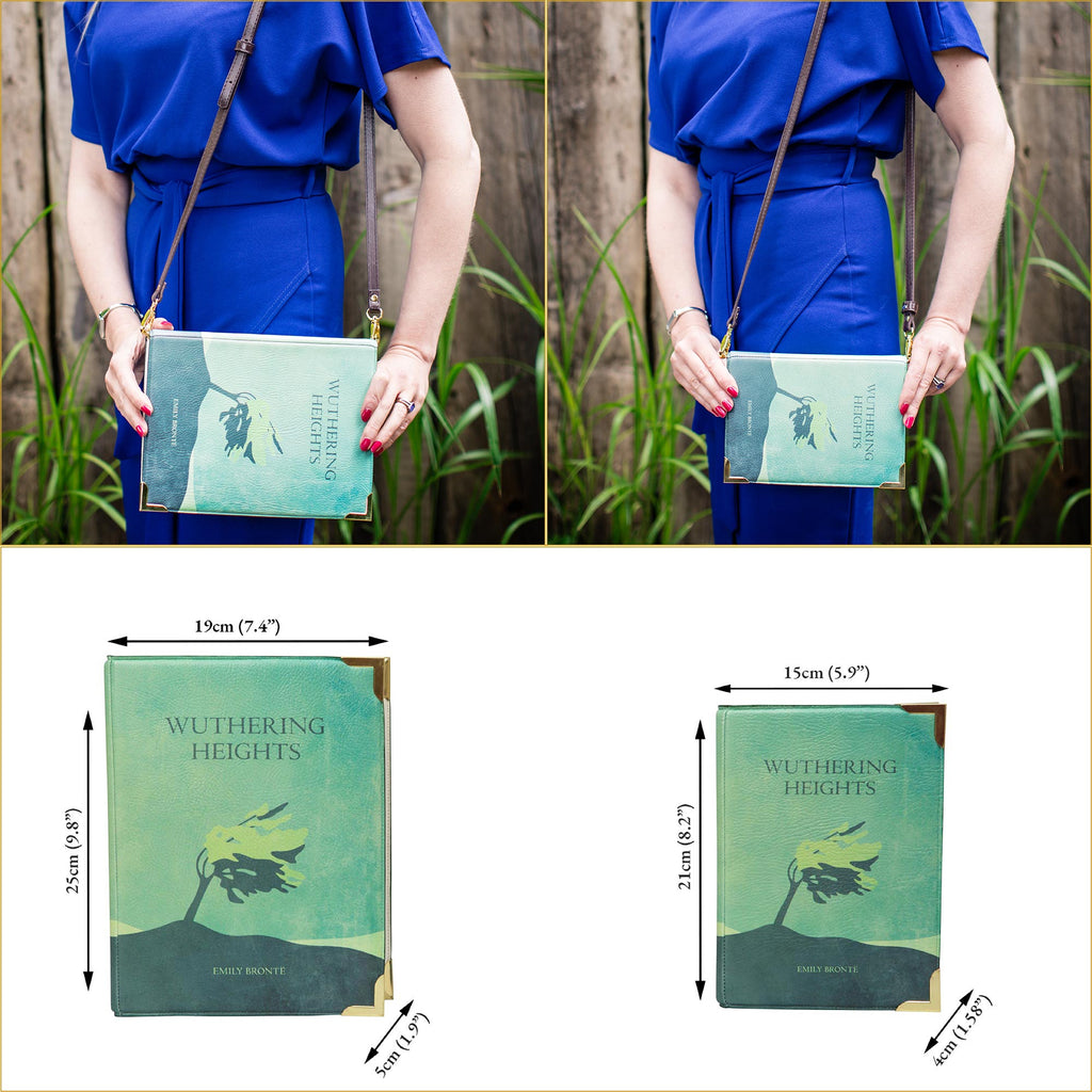 Wuthering Heights Green Crossbody Purse by Emily Brontë featuring Lonesome Tree design, by Well Read Co. - Comparison