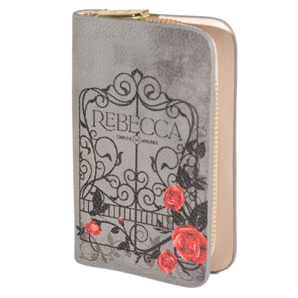 Rebecca Grey Zip Around Wallet by Daphne du Maurier featuring Ornate Gate covered in Roses design, - Side