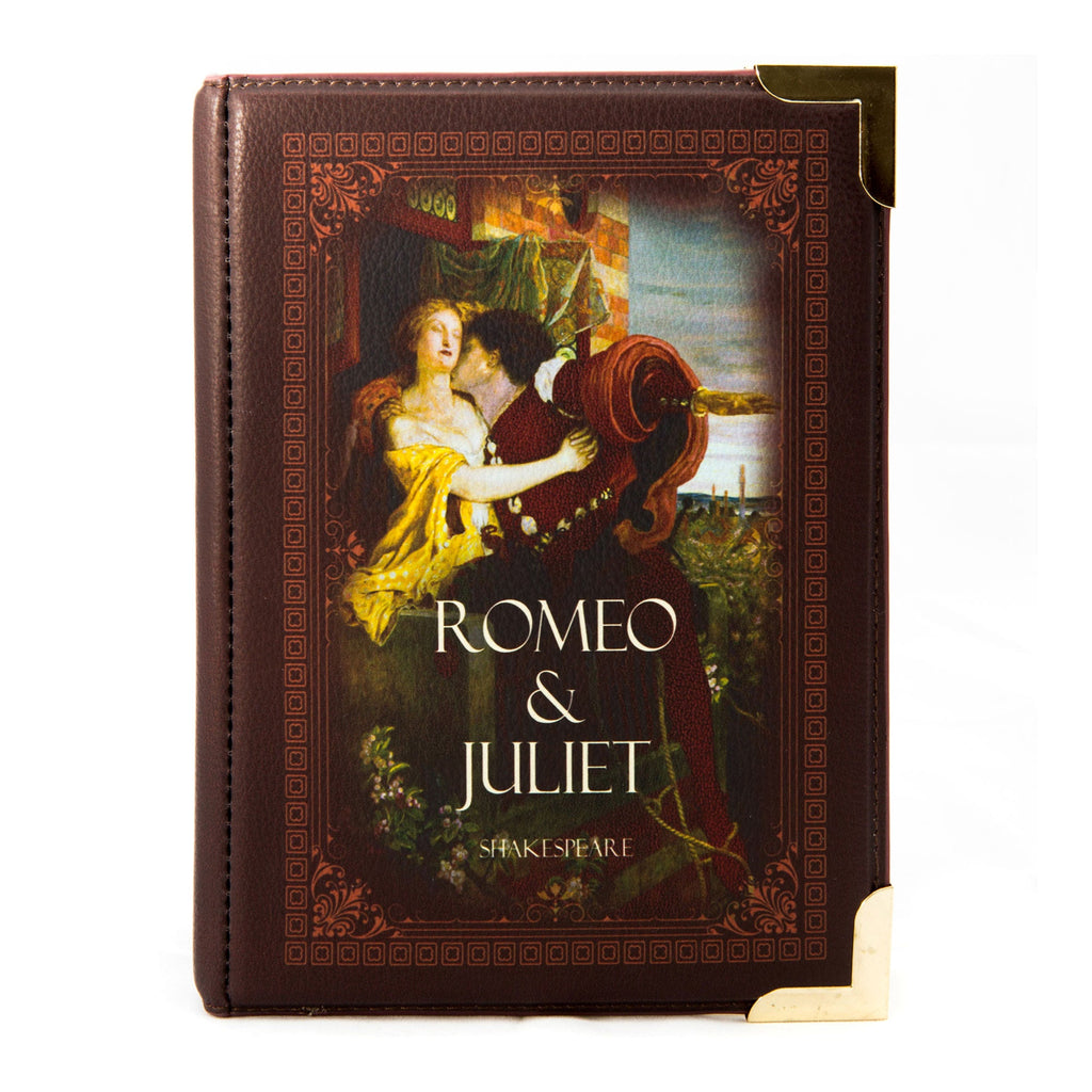 Romeo and Juliet Red Handbag by William Shakespeare featuring Ford Madox Brown's Romeo and Juliet design, by Well Read Co. - Front