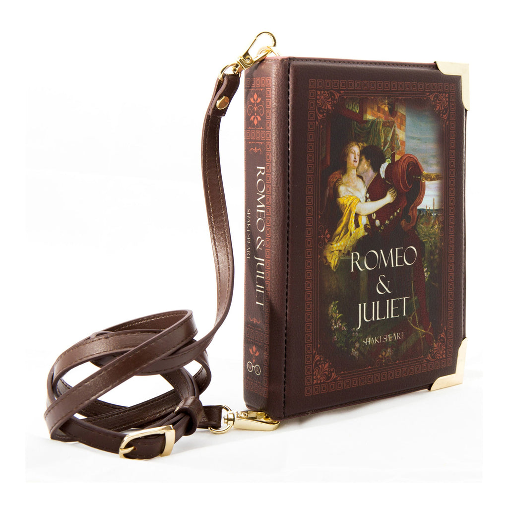 Romeo and Juliet Red Handbag by William Shakespeare featuring Ford Madox Brown's Romeo and Juliet design, by Well Read Co. - Side
