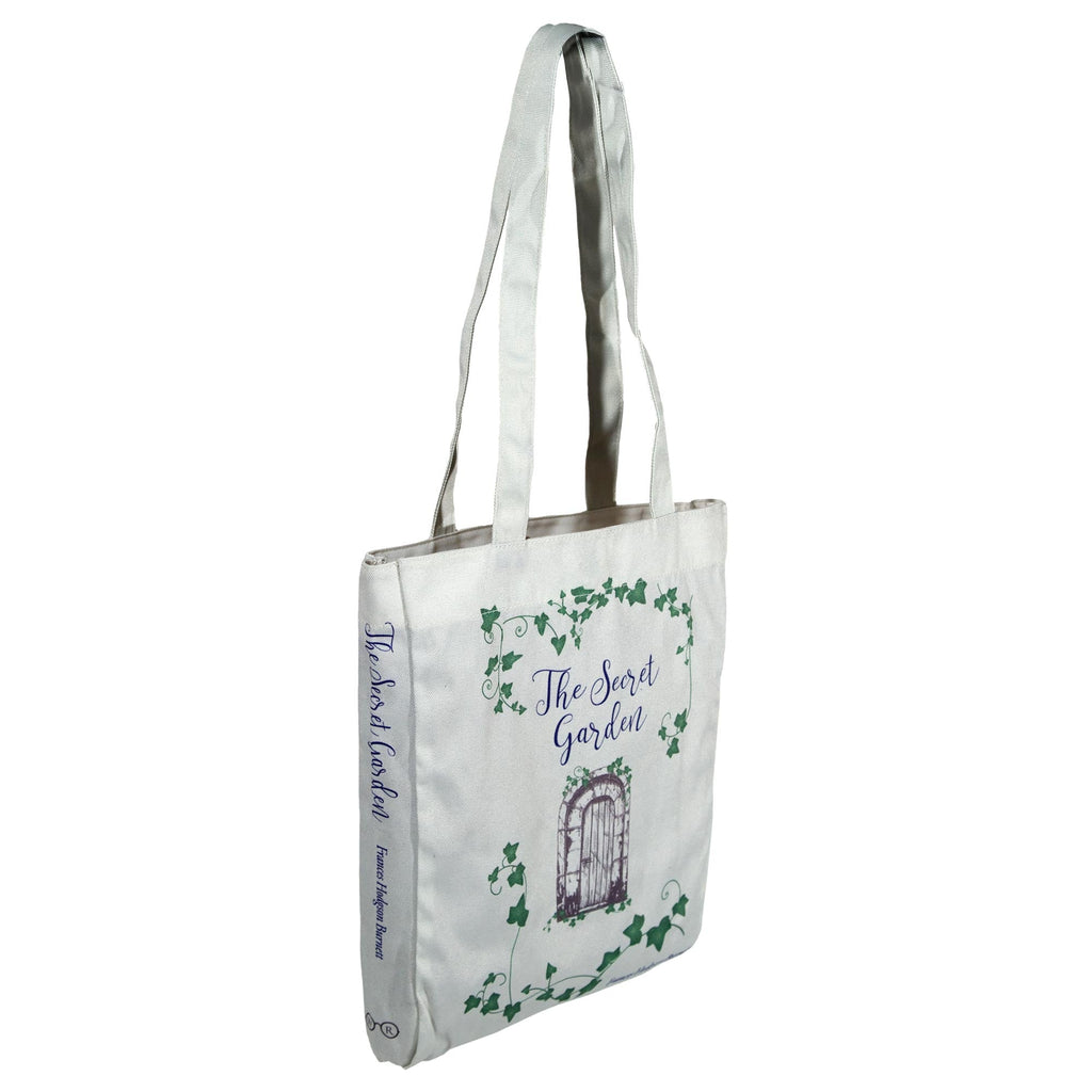 The Secret Garden Grey Tote Bag by F.H. Burnett featuring Gate and Ivy design, by Well Read Co. - Side