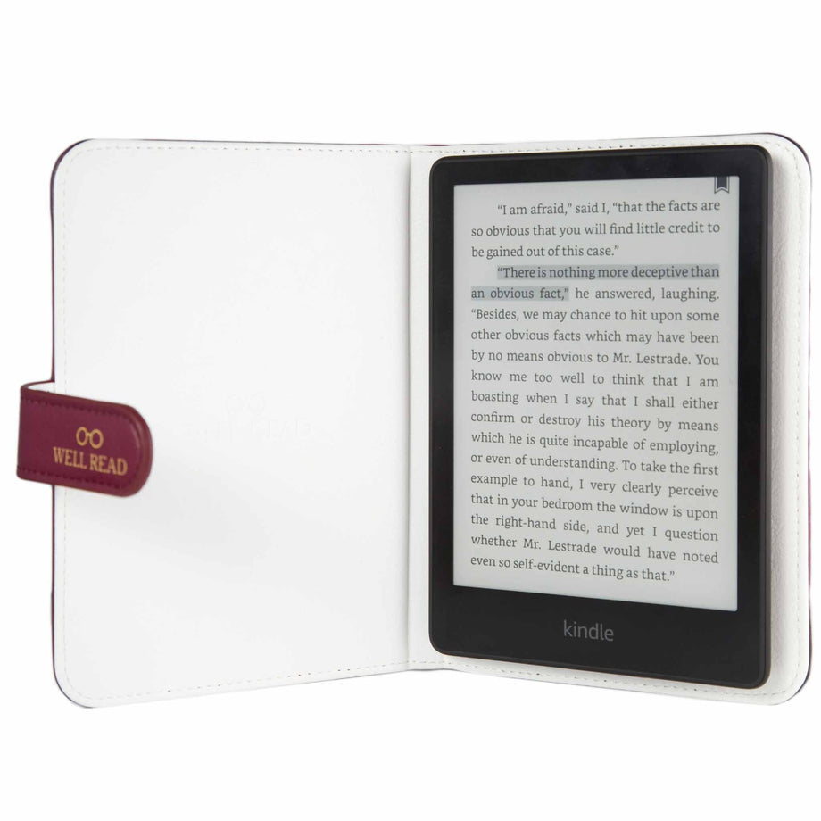 Funda eBook  Para eBook Kindle Paperwhite, 10ª generación, Cuero, Burdeos