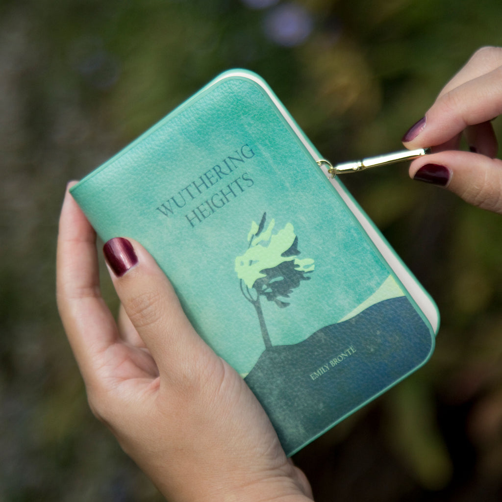 Wuthering Heights Green Wallet Purse by Emily Brontë featuring Lone Tree design, by Well Read Co. - Hand