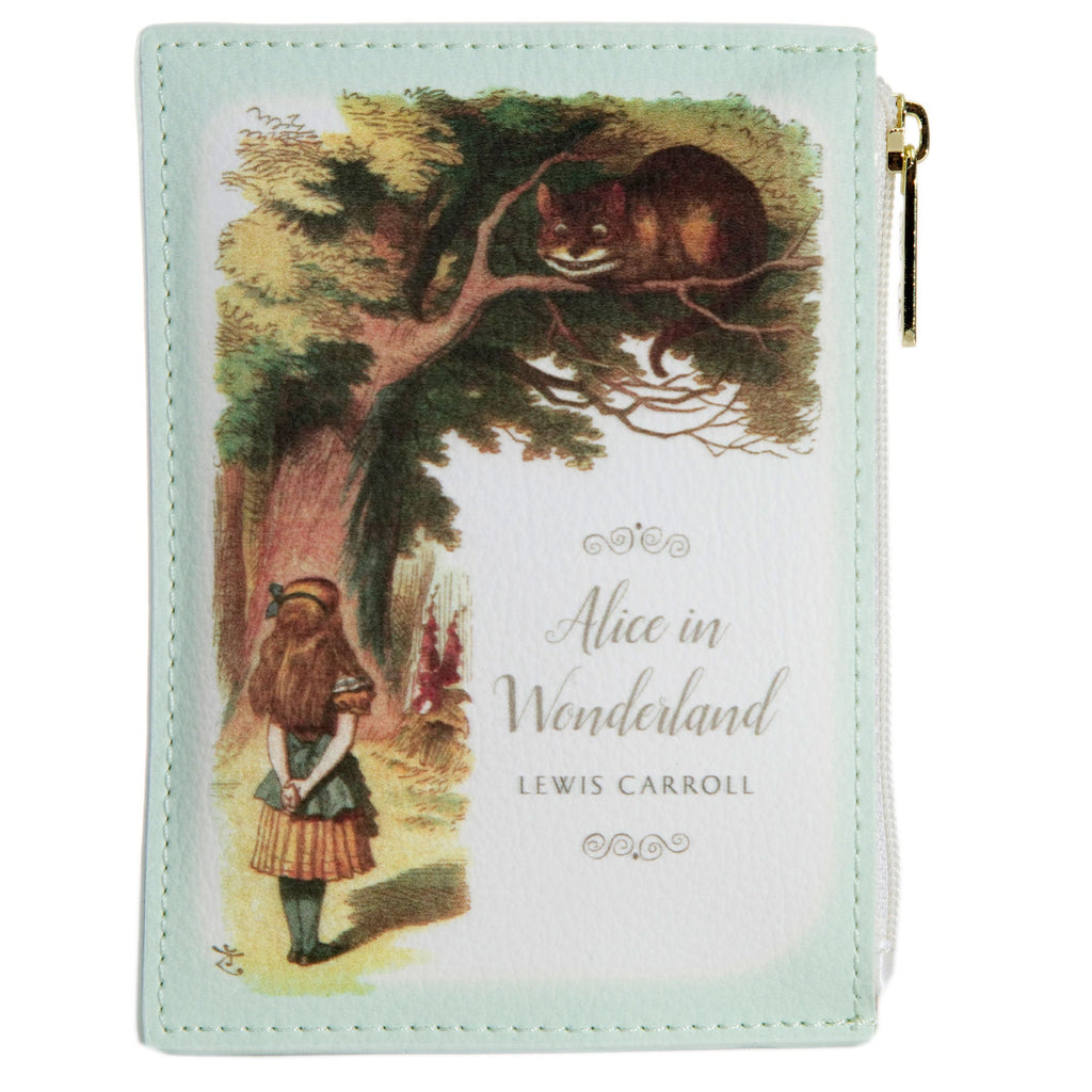 Alice in Wonderland Green Coin Purse by Lewis Carroll featuring Mad Hatter's Tea Party design, by Well Read Co. - Front