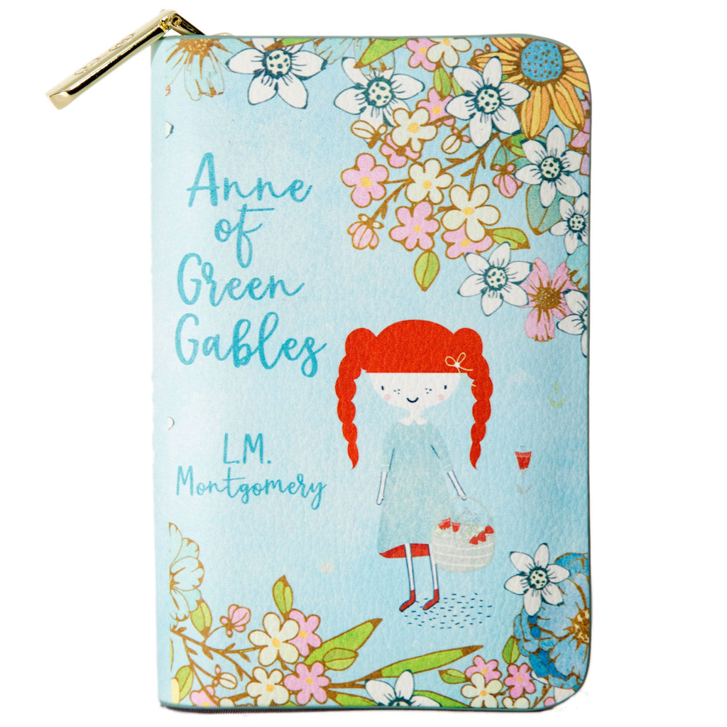 Anne of Green Gables Blue Wallet Purse by Lucy Maud Montgomery featuring Floral Design, by Well Read Co. - Front