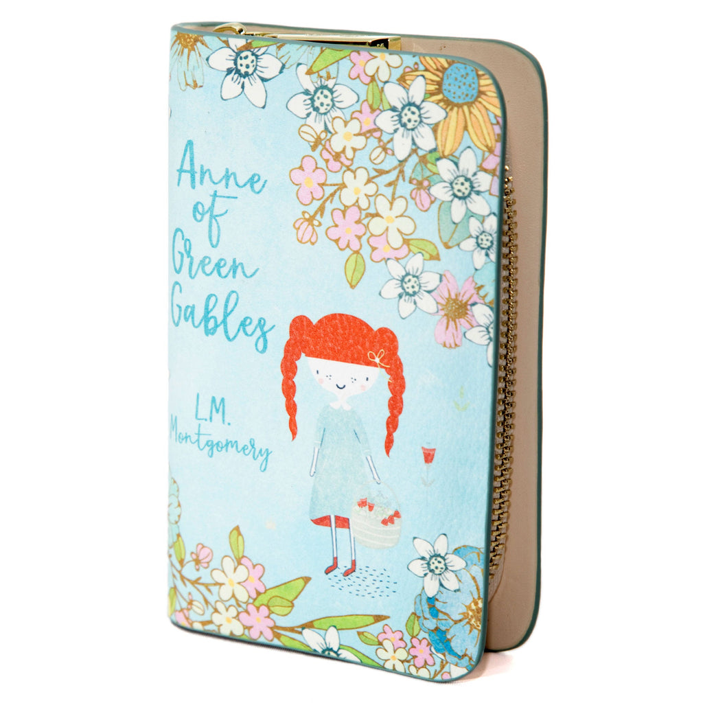 Anne of Green Gables Blue Wallet Purse by Lucy Maud Montgomery featuring Floral Design, by Well Read Co. - Side