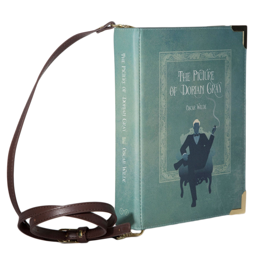 The Picture of Dorian Gray Vegan Leather Handbag by Oscar Wilde featuring Gentleman Smoking Cigar design, by Well Read Co.- Side