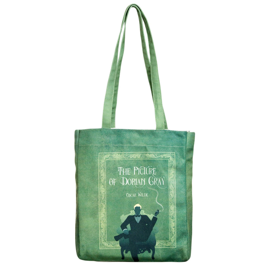 The Picture of Dorian Gray Blue Tote Bag by Oscar Wilde featuring Gentleman and Cigar design, by Well Read Co. - Front