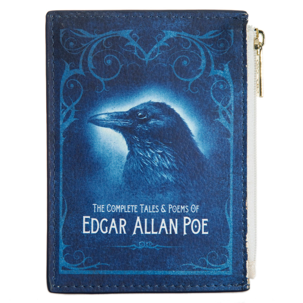Complete Tales and Poems Raven Blue Coin Purse by Edgar Allen Poe, by Well Read Co. - Front