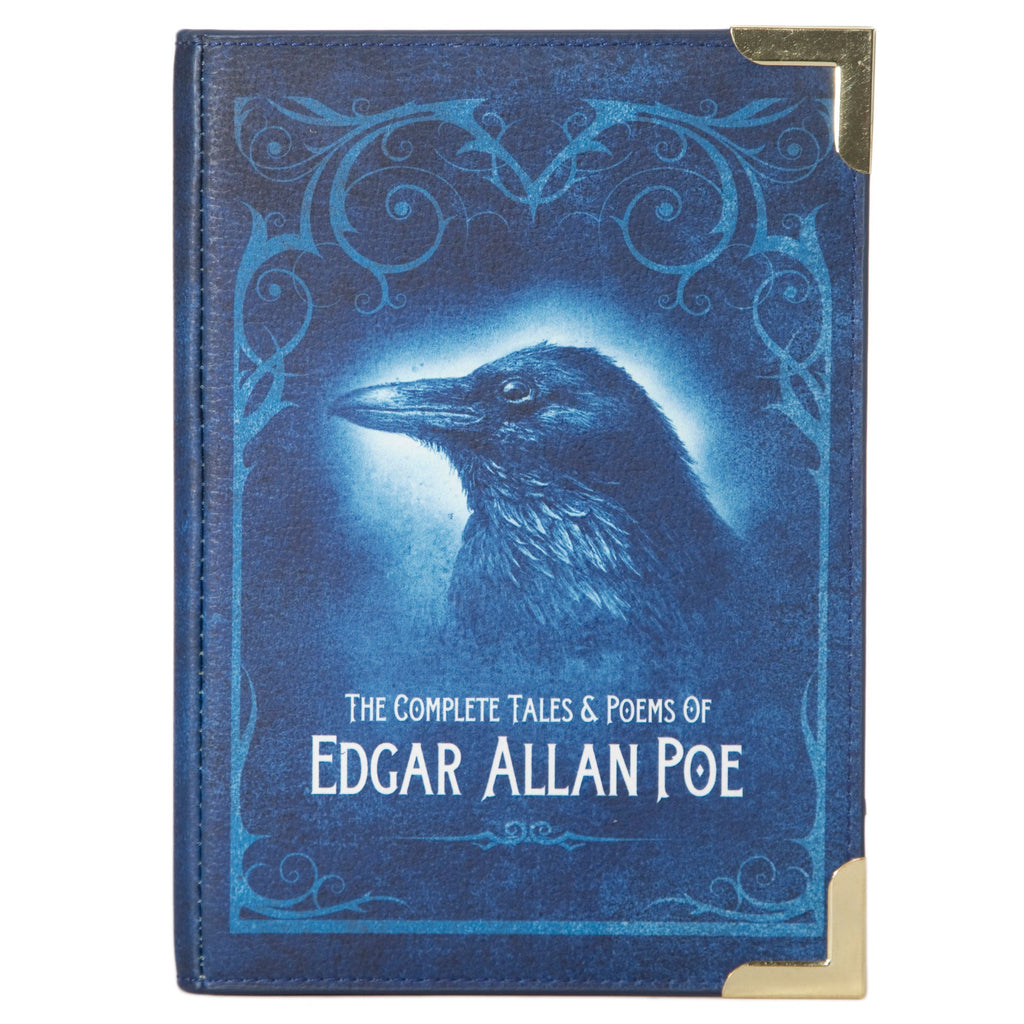 The Complete Tales and Poems of Allan Edgar Poe Dark Blue Bag by Allan Edgar Poe featuring Raven design, by Well Read Co.- Front