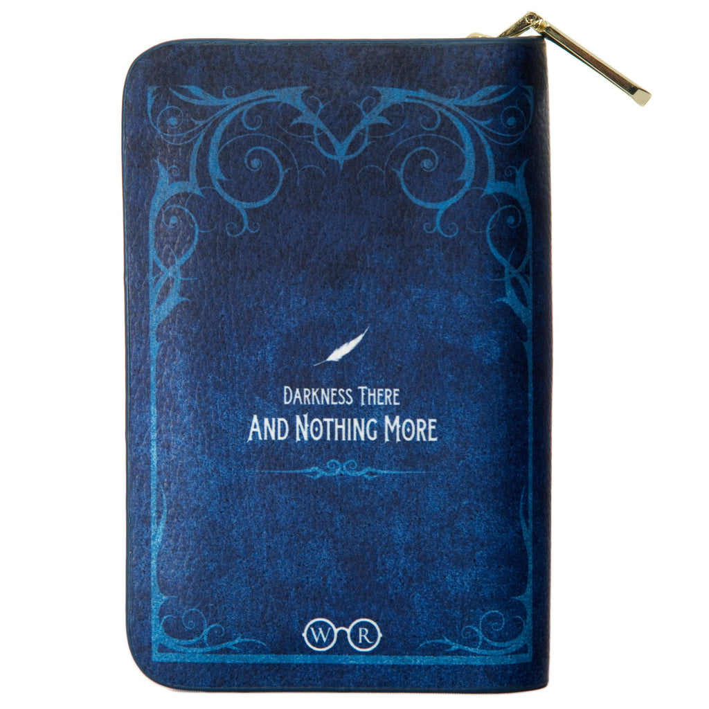 Complete Tales and Poems Blue Wallet Purse by Allan Edgar Poe featuring Raven design, by Well Read Co. - Back
