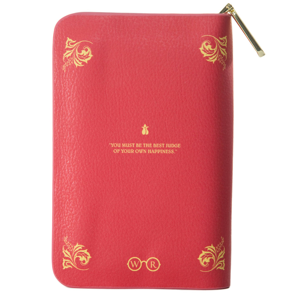 Emma Red Wallet Purse by Jane Austen featuring Ornate Gold Leaf design, by Well Read Co. - Back