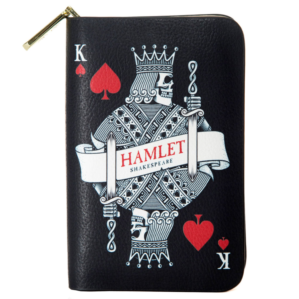 Hamlet Black Wallet Purse by William Shakespeare featuring Playing Card design, by Well Read Co. - Front