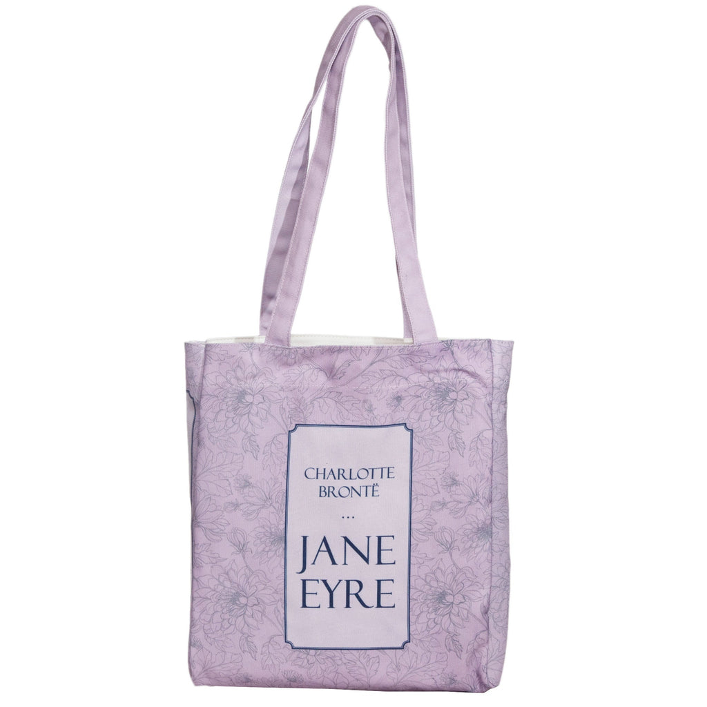 Jane Eyre Lilac Tote Bag by Charlotte Brontë featuring Floral design, by Well Read Co. - Front