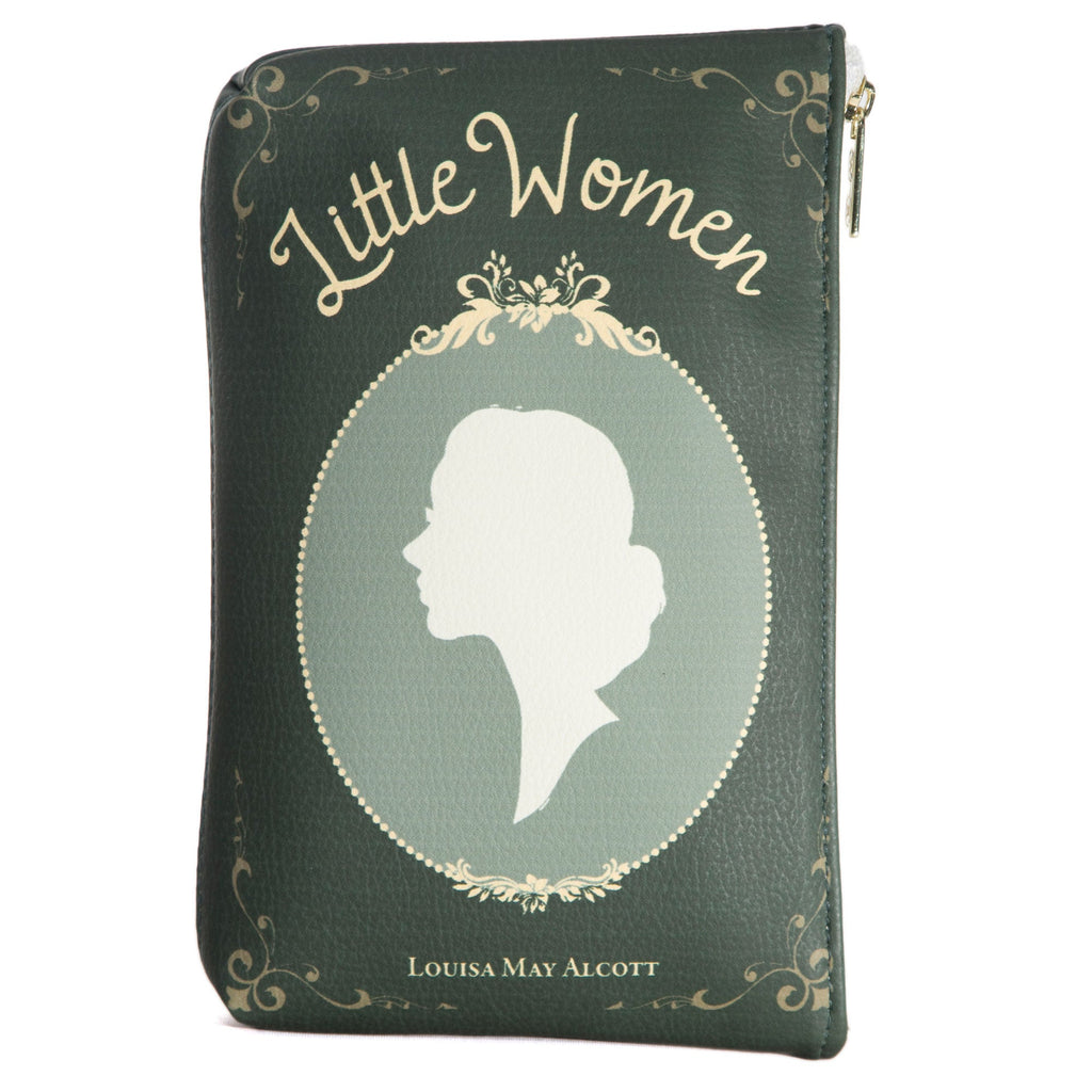 Little Women Green Pouch Purse by Louisa May Alcott featuring Young Woman Profile, by Well Read Co. - Front