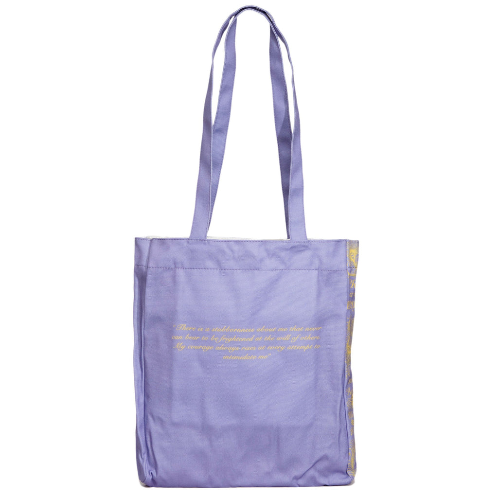 Pride and Prejudice Purple Tote Bag by Jane Austen with Peacock design, by Well Read Co. - Back