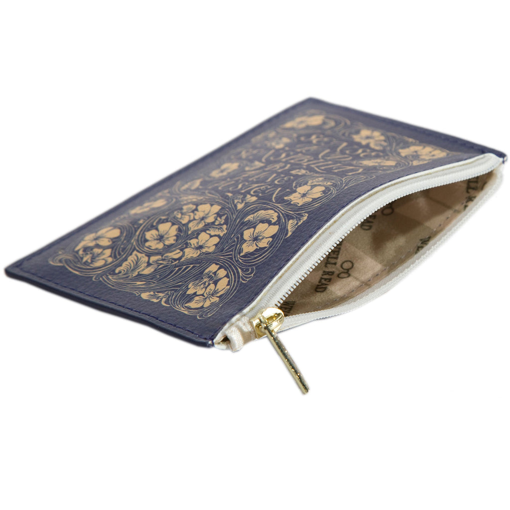 Sense and Sensibility Red Coin Purse by Jane Austen with Gold Flower design, by Well Read Co. - Side